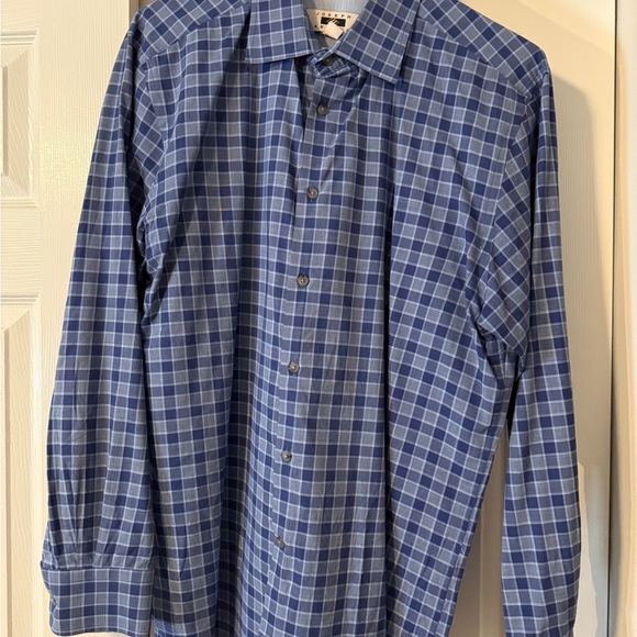 Joseph Abboud Blue Plaid Button Down Shirt - Picture 1 of 2